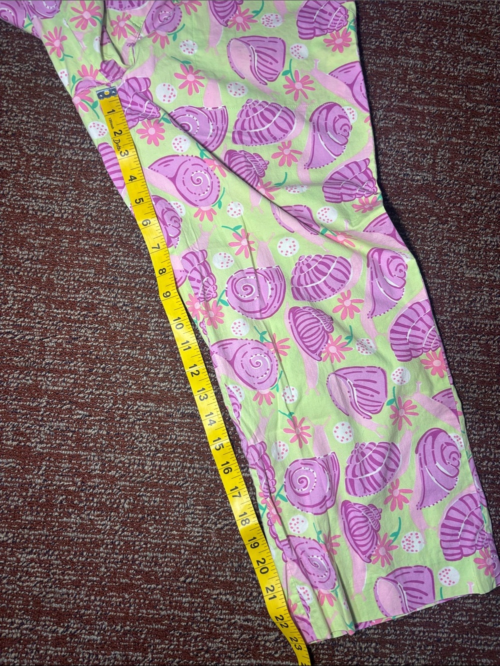 Vintage Y2K Lily Pulitzer snail pant pastel printed cropped cotton capri summer - Picture 10 of 11